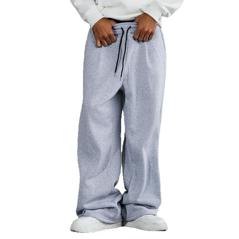 Light Gray Oversized Drop-Crotch Sweatpants front view