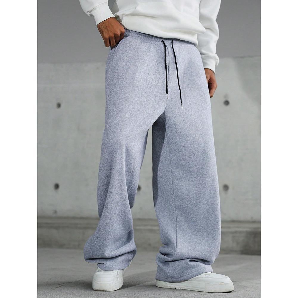 Light Gray Oversized Drop-Crotch Sweatpants angled view