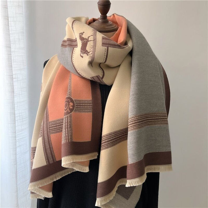 Multicolor 1 Oversized Shawl Scarf on mannequin