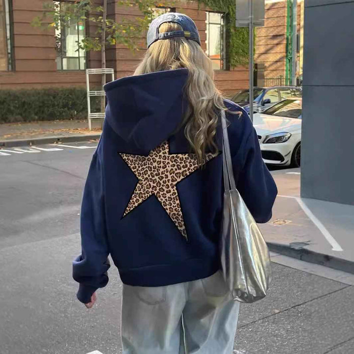 Blue Oversized Hoodie front view