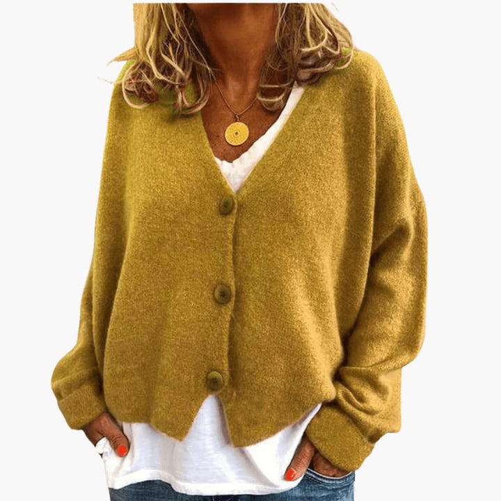 Oversized V-Neck Knit Cardigan alternate view 2