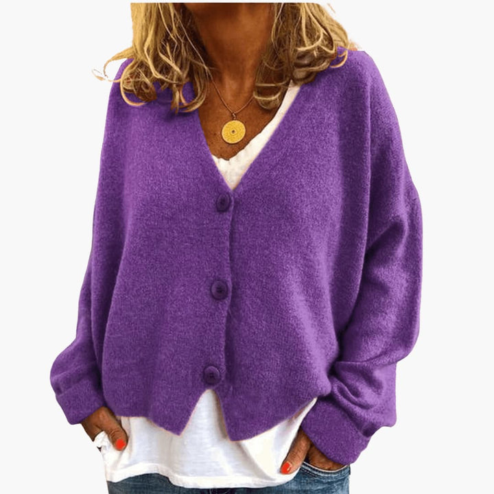 Oversized V-Neck Knit Cardigan alternate view 3