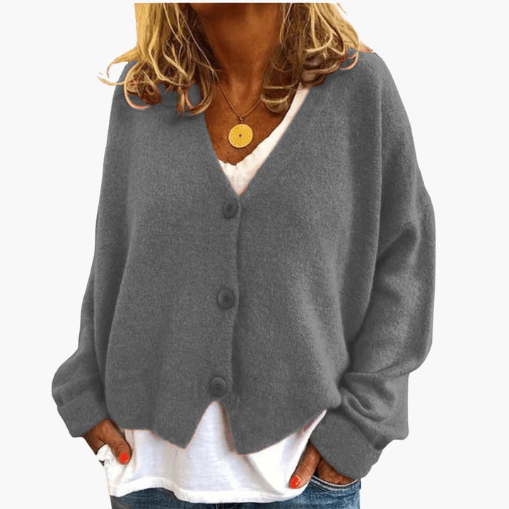 Oversized V-Neck Knit Cardigan alternate view 4