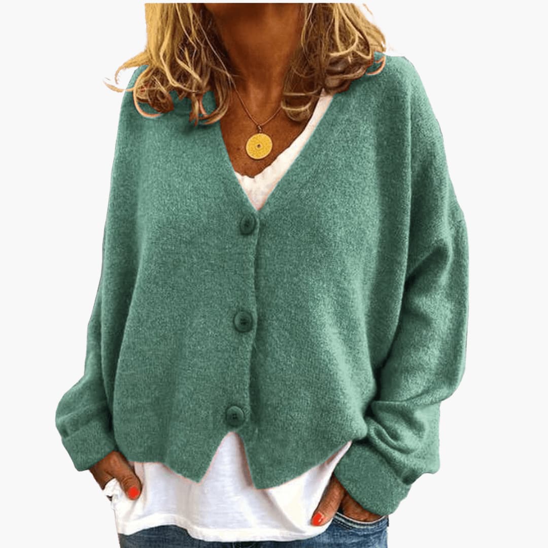 Oversized V-Neck Knit Cardigan alternate view 5