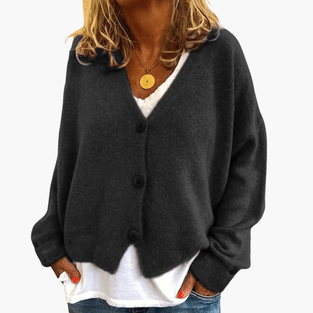 Oversized V-Neck Knit Cardigan alternate view 6