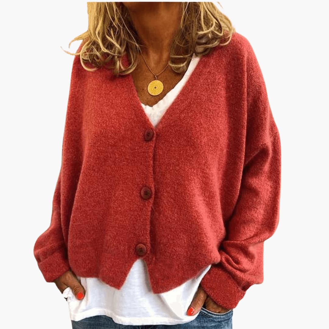 Oversized V-Neck Knit Cardigan alternate view 7