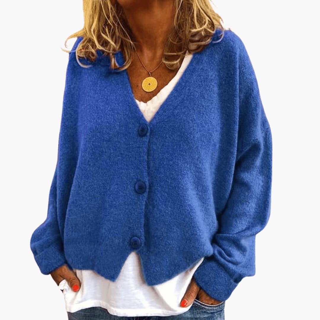 Oversized V-Neck Knit Cardigan alternate view 9