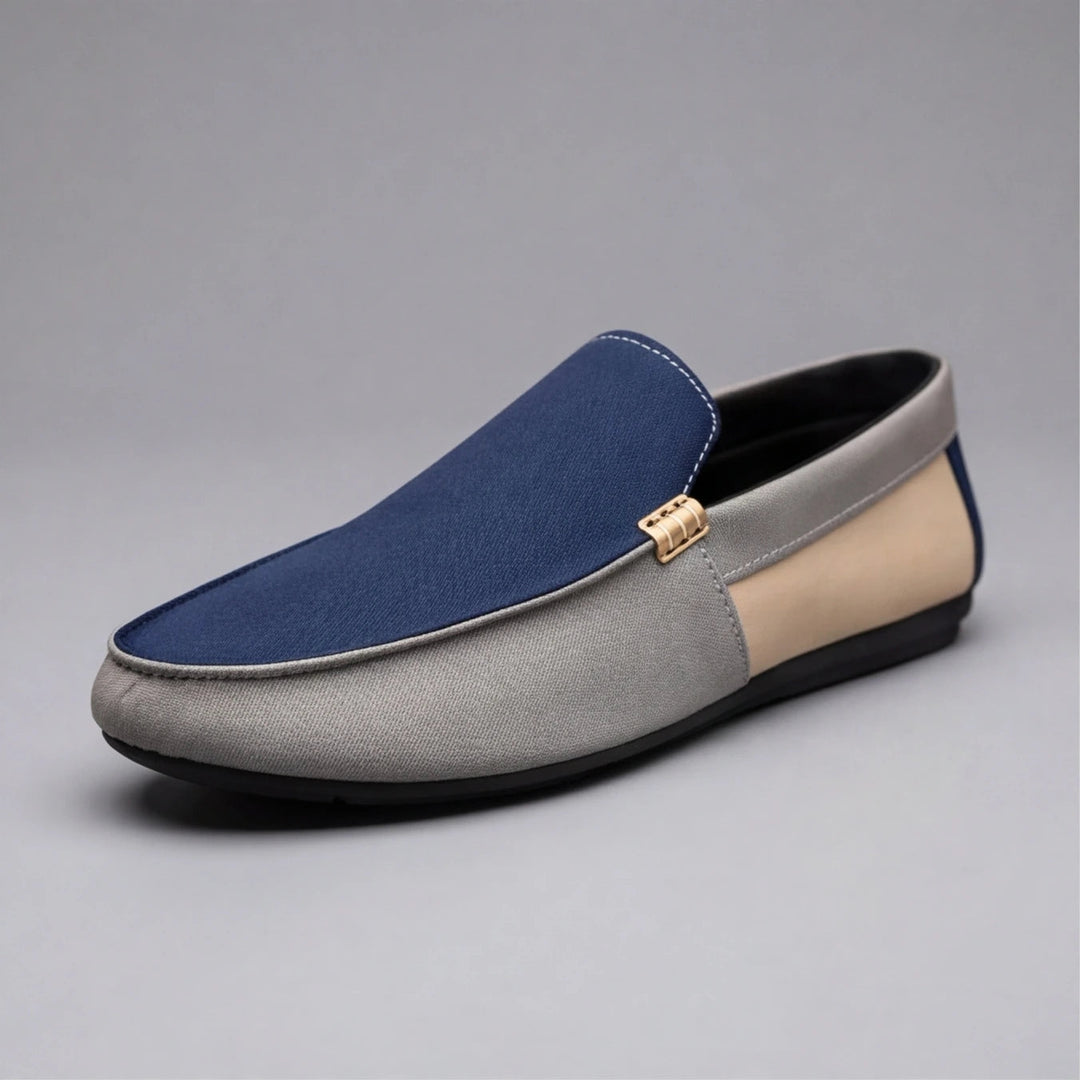Patchwork Canvas Loafers