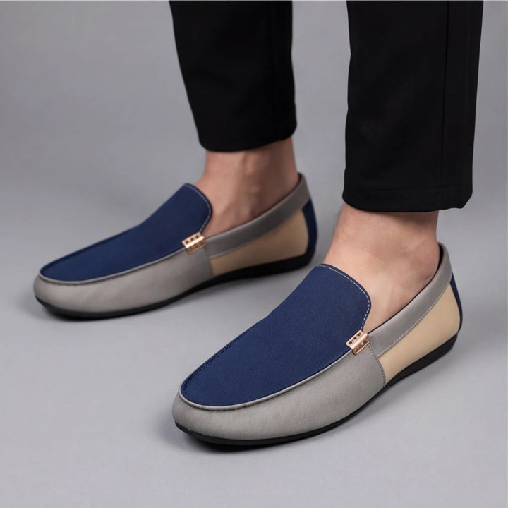 Patchwork Canvas Loafers
