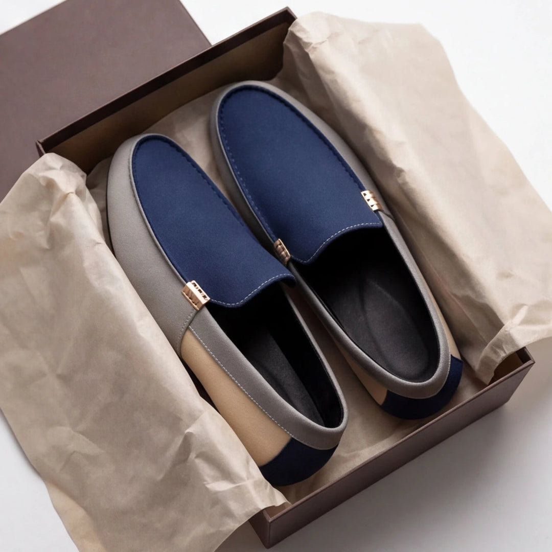 Patchwork Canvas Loafers