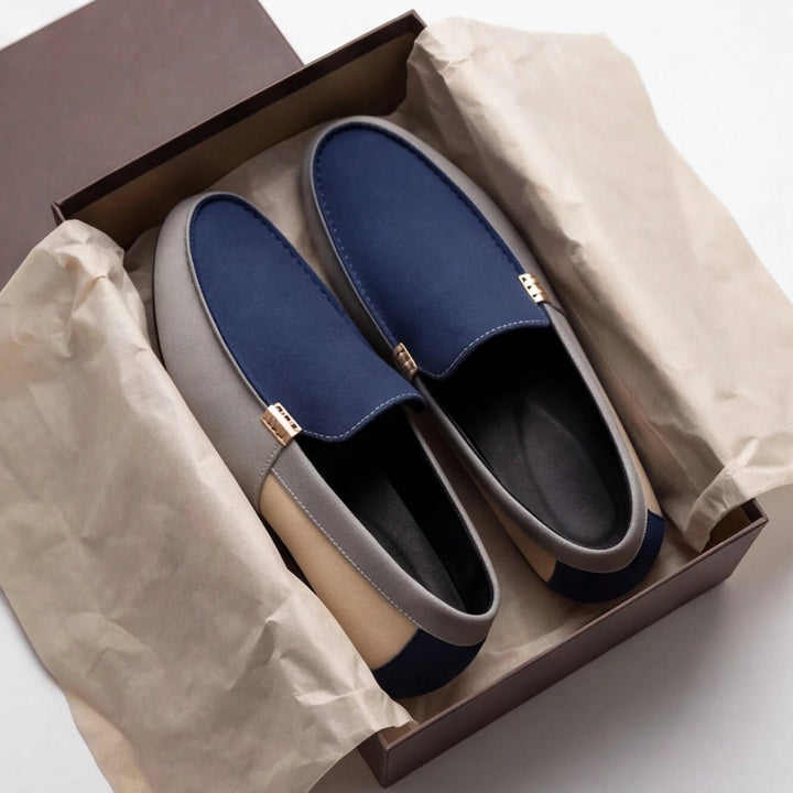 Patchwork Canvas Loafers