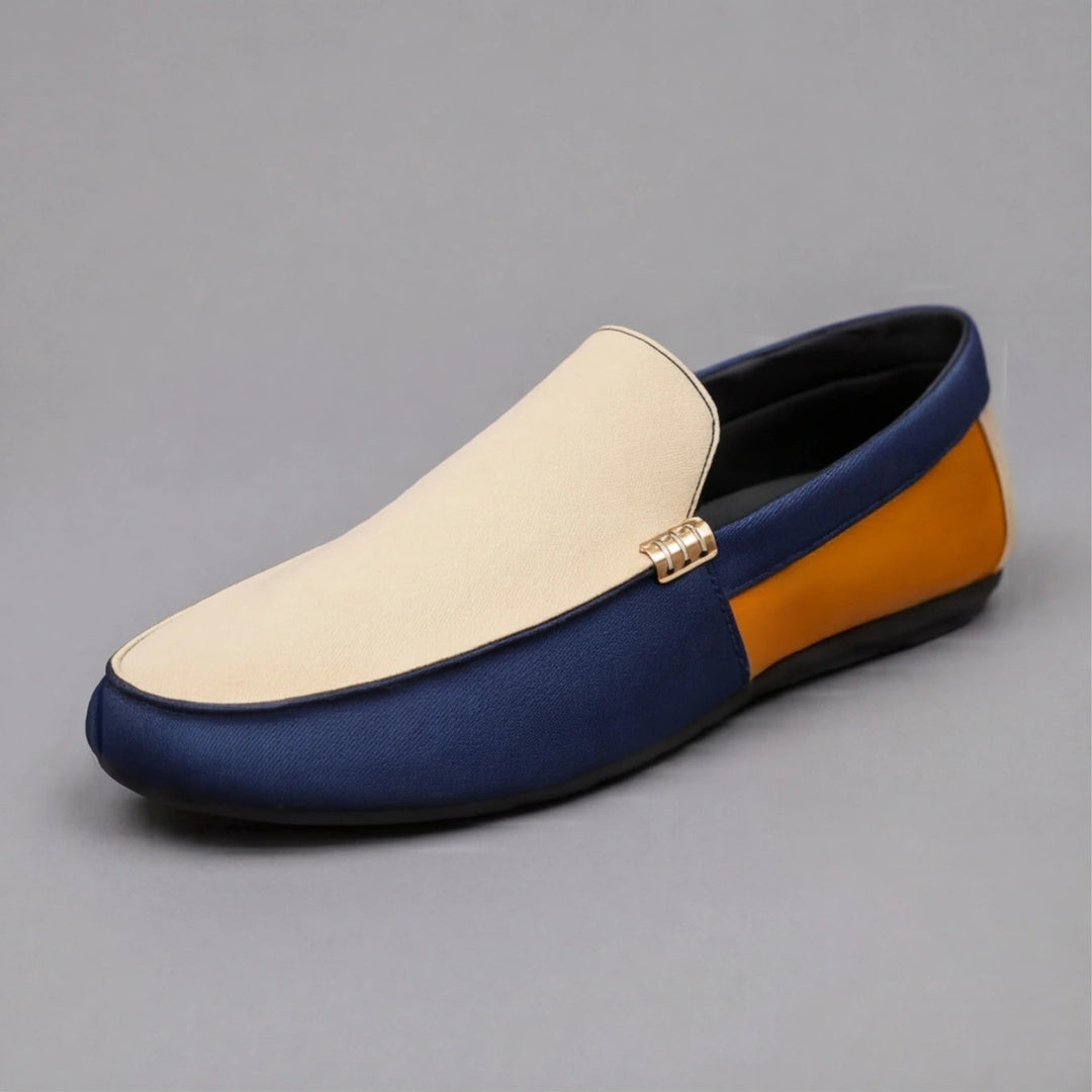 Patchwork Canvas Loafers