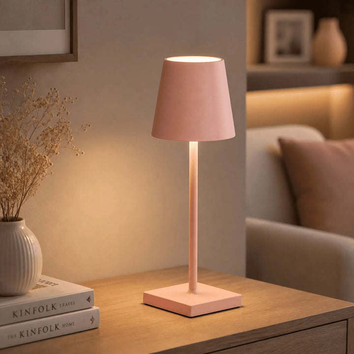 Pink Touch Control USB Desk Lamp, front view