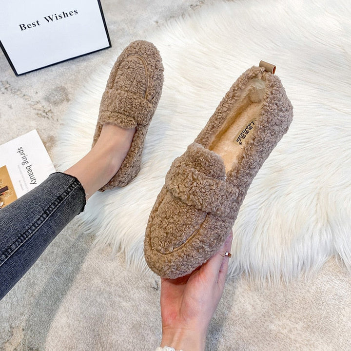 Plush Closed-Toe Slippers colour range flat lay