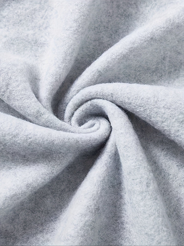 Light Gray Half-Zip Polo Sweatshirt plush lining detail
