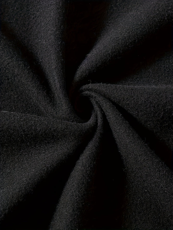 Black Half-Zip Polo Sweatshirt fabric detail