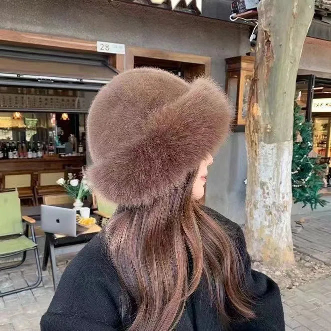 Plush Mongolian Fur Winter Hat fur texture detail