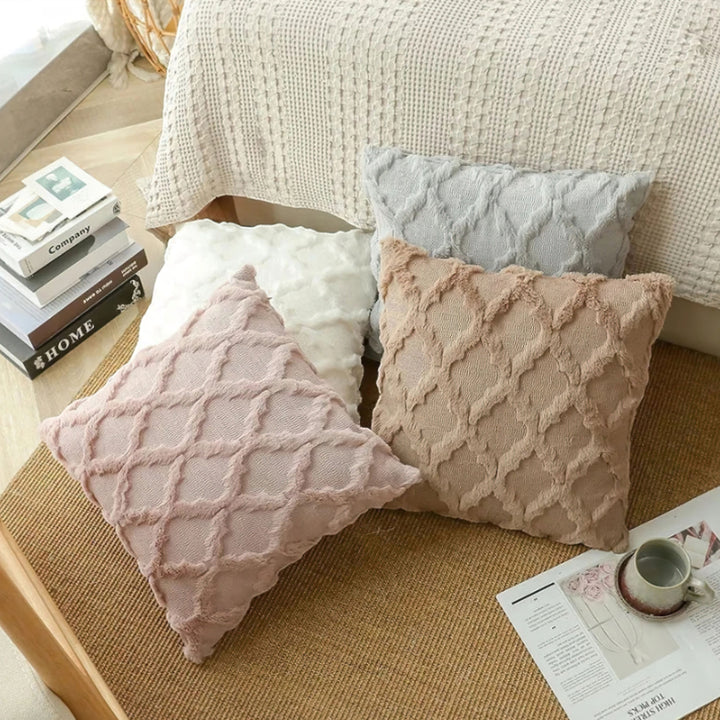 Plush Textured Cushion Cover on sofa lifestyle