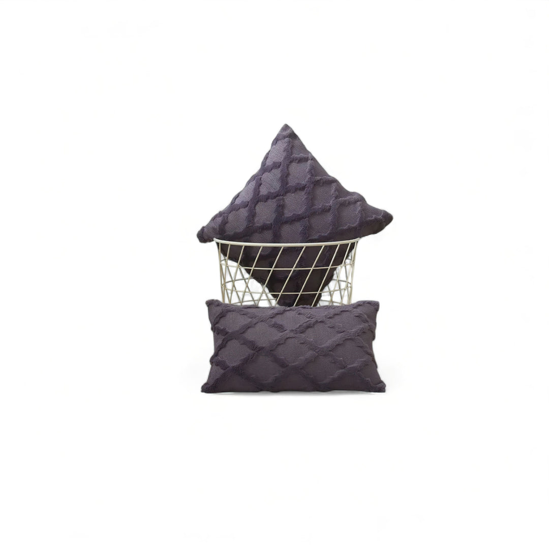 Purple Plush Textured Cushion Cover front view
