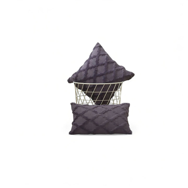 Purple Plush Textured Cushion Cover front view