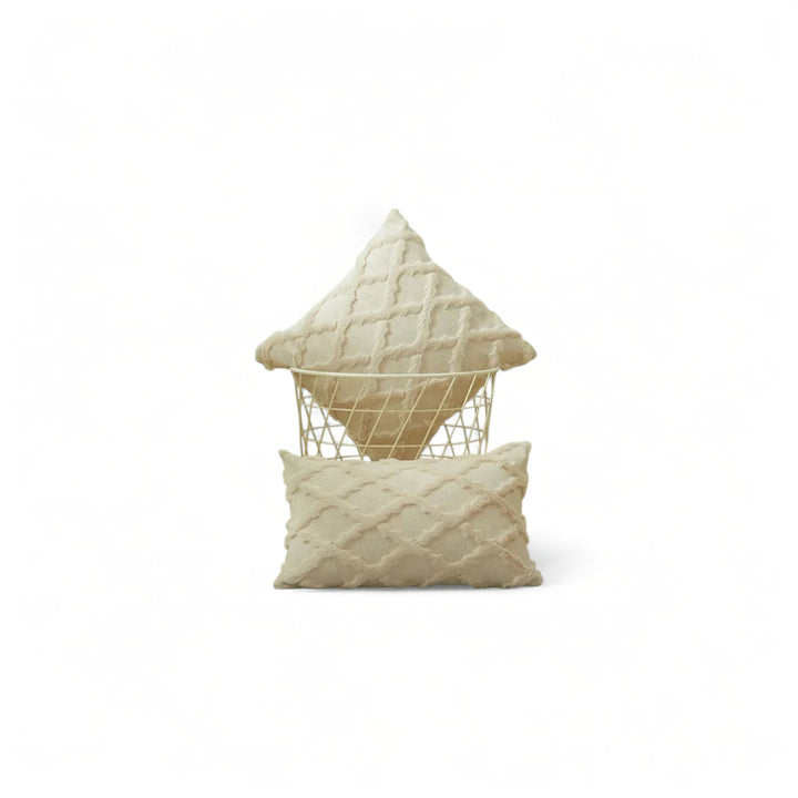 Light Coffee Plush Textured Cushion Cover front view