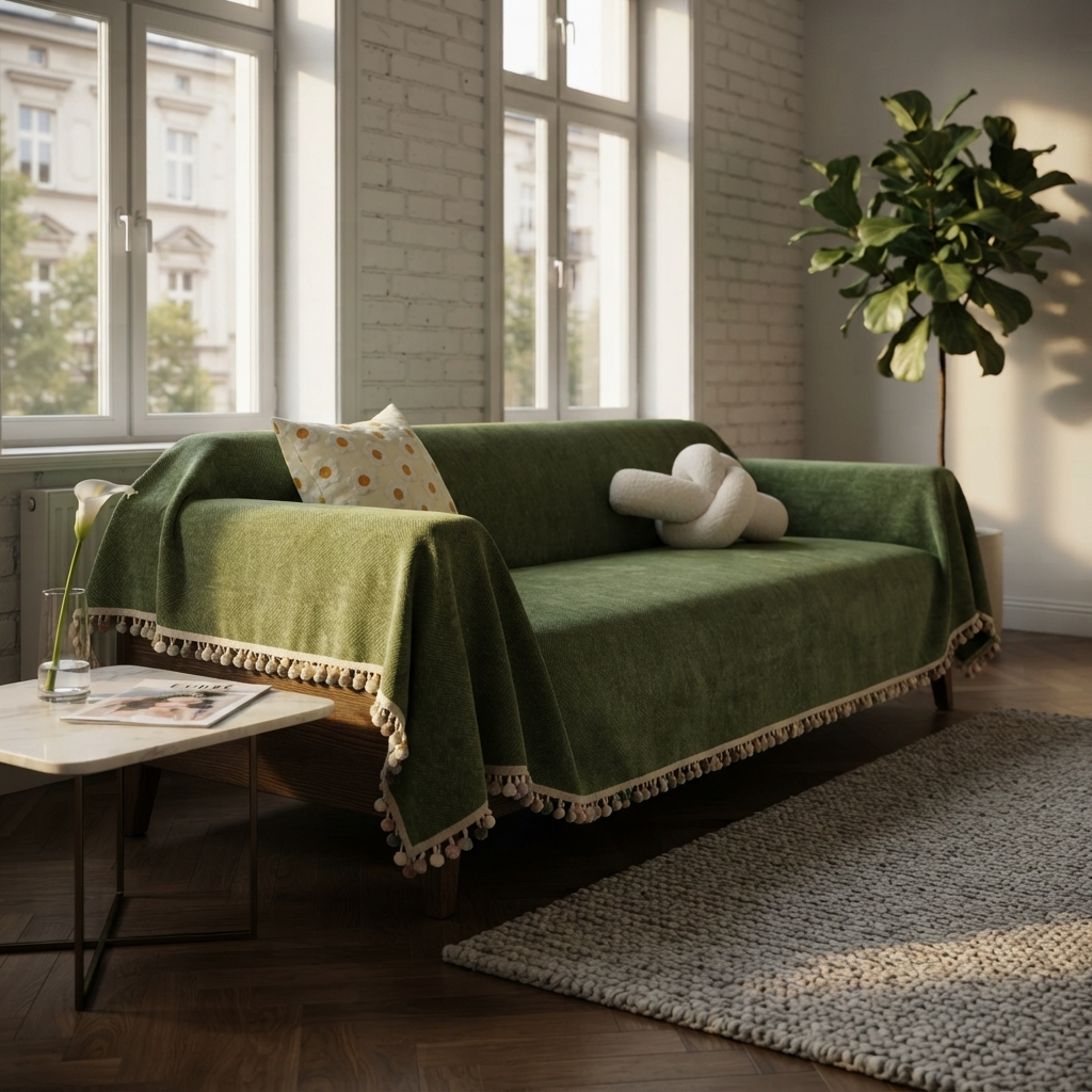 Chenille Herringbone Sofa Cover