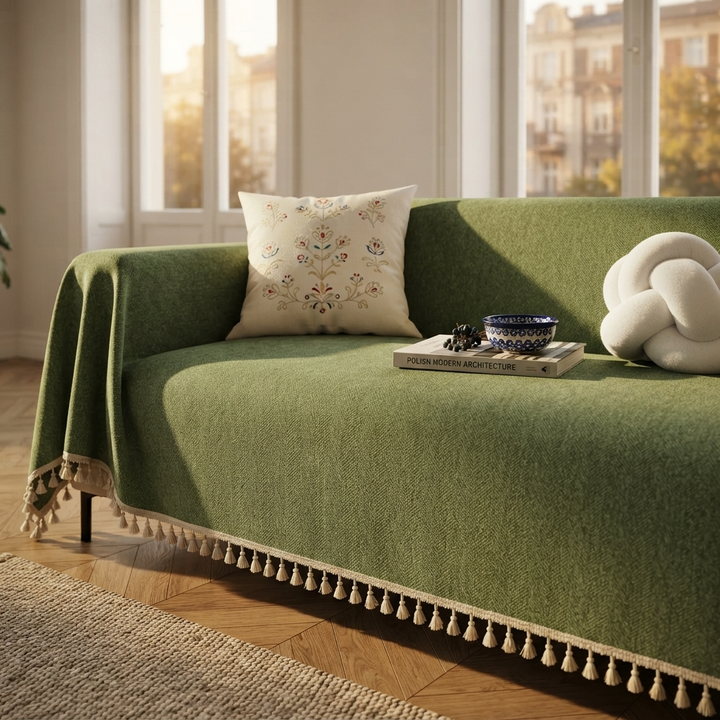Chenille Herringbone Sofa Cover
