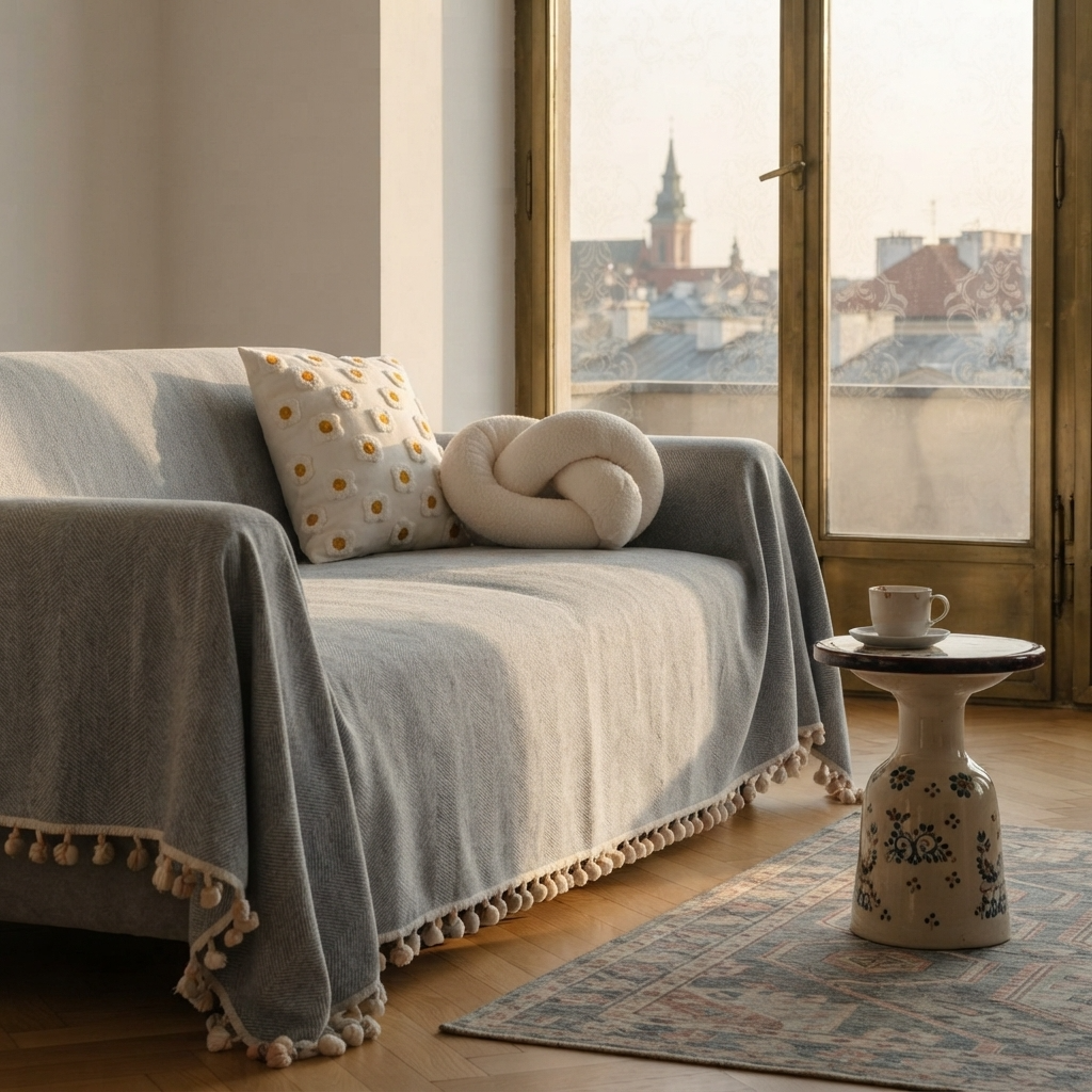 Chenille Herringbone Sofa Cover