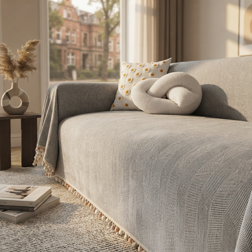 Chenille Herringbone Sofa Cover
