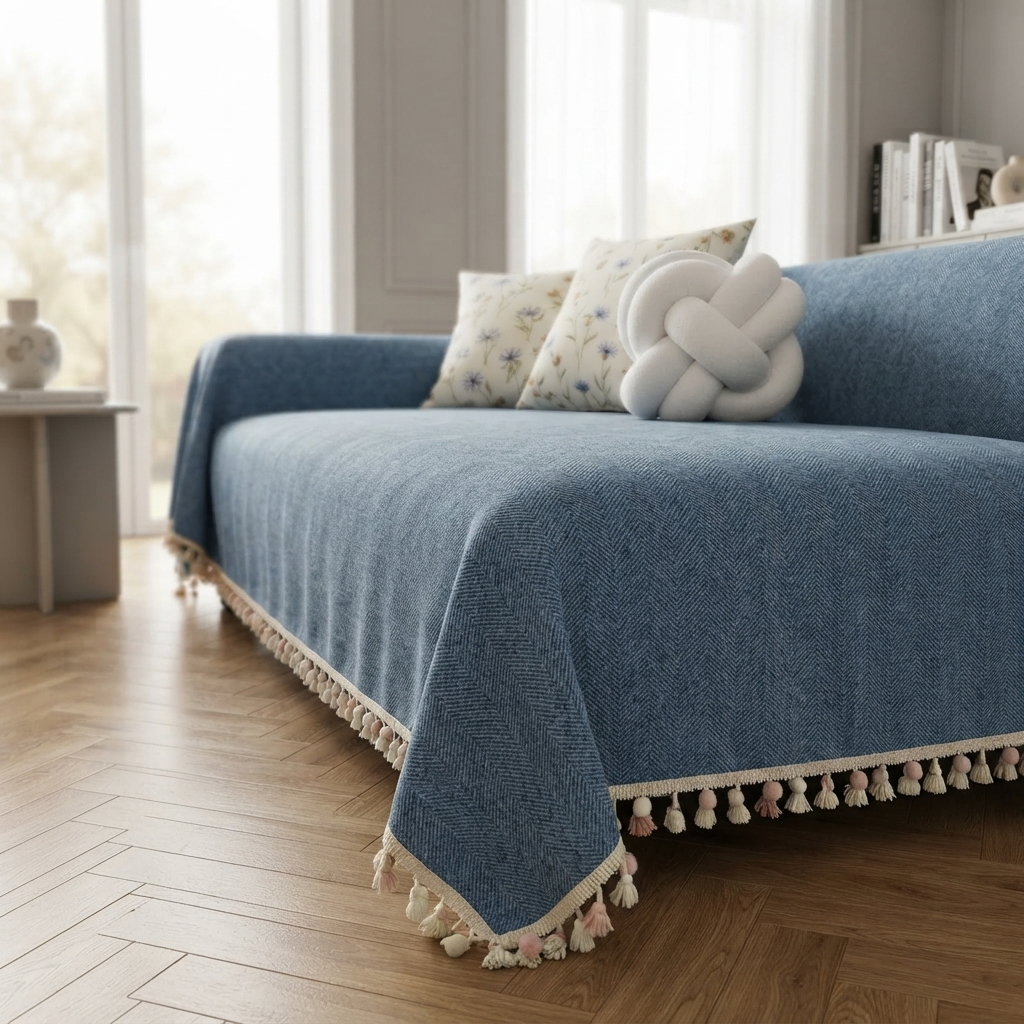Chenille Herringbone Sofa Cover