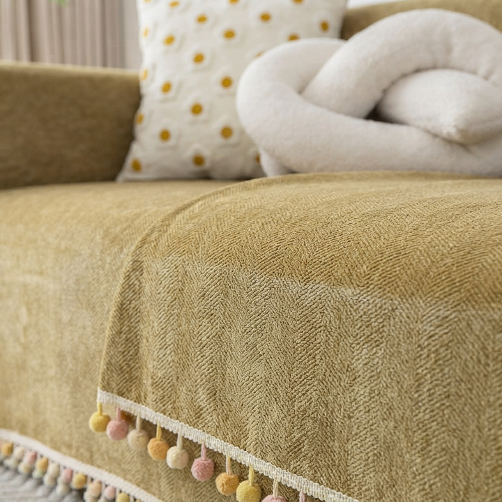 Chenille Herringbone Sofa Cover
