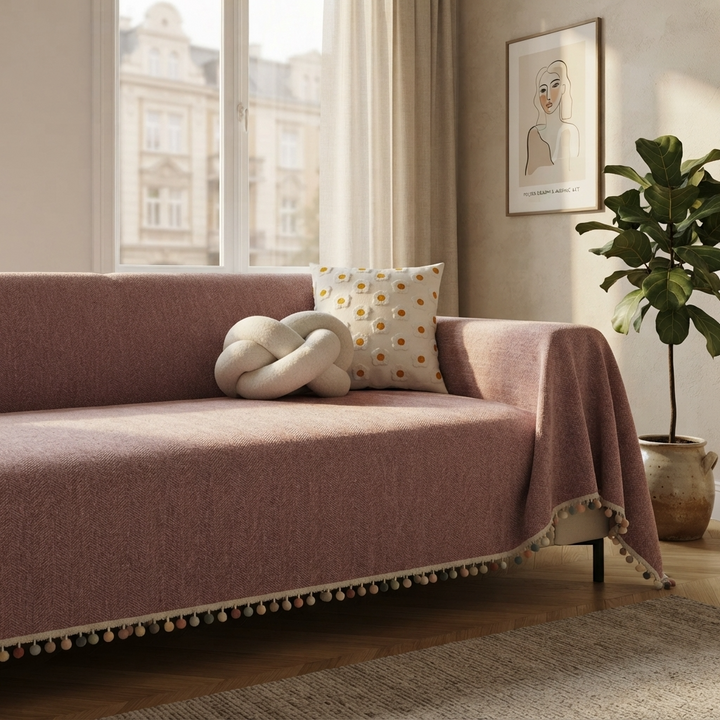 Chenille Herringbone Sofa Cover