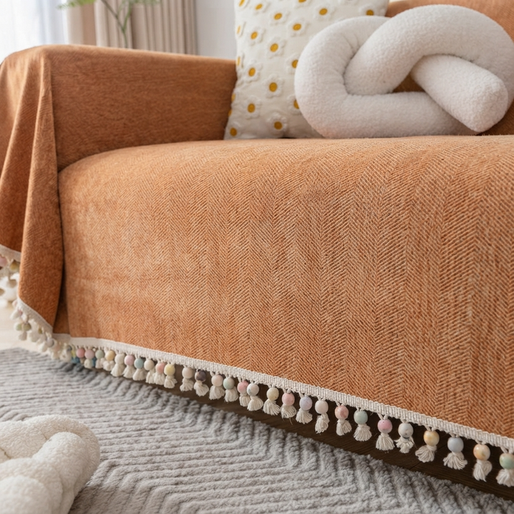 Chenille Herringbone Sofa Cover