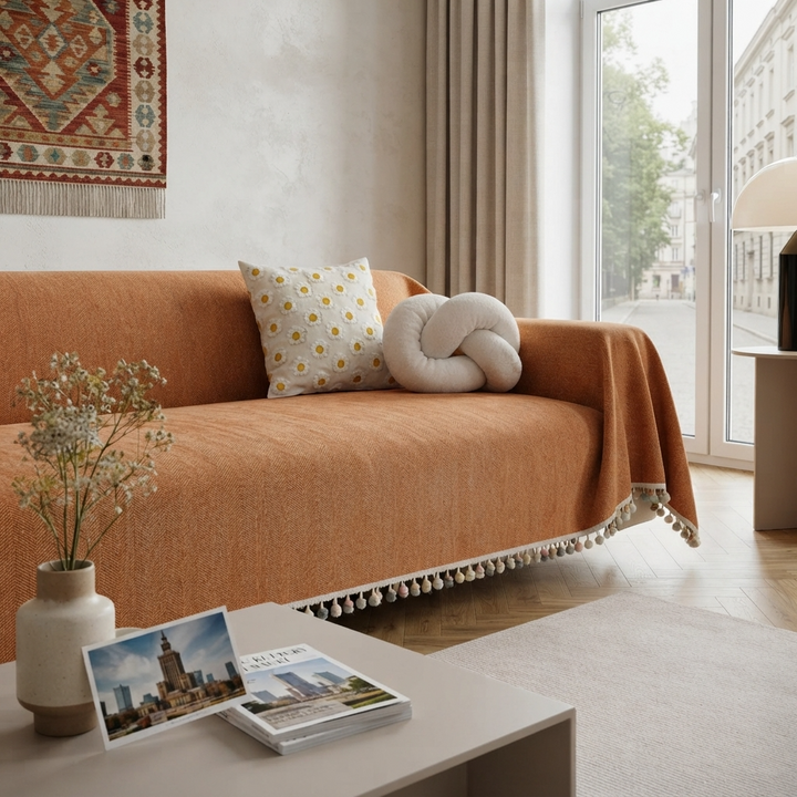 Chenille Herringbone Sofa Cover