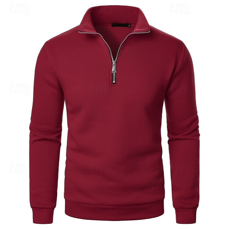 Cotton-Blend Fleece Quarter-Zip Pullover