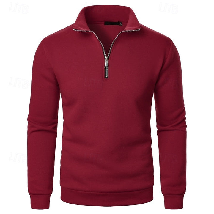 Cotton-Blend Fleece Quarter-Zip Pullover