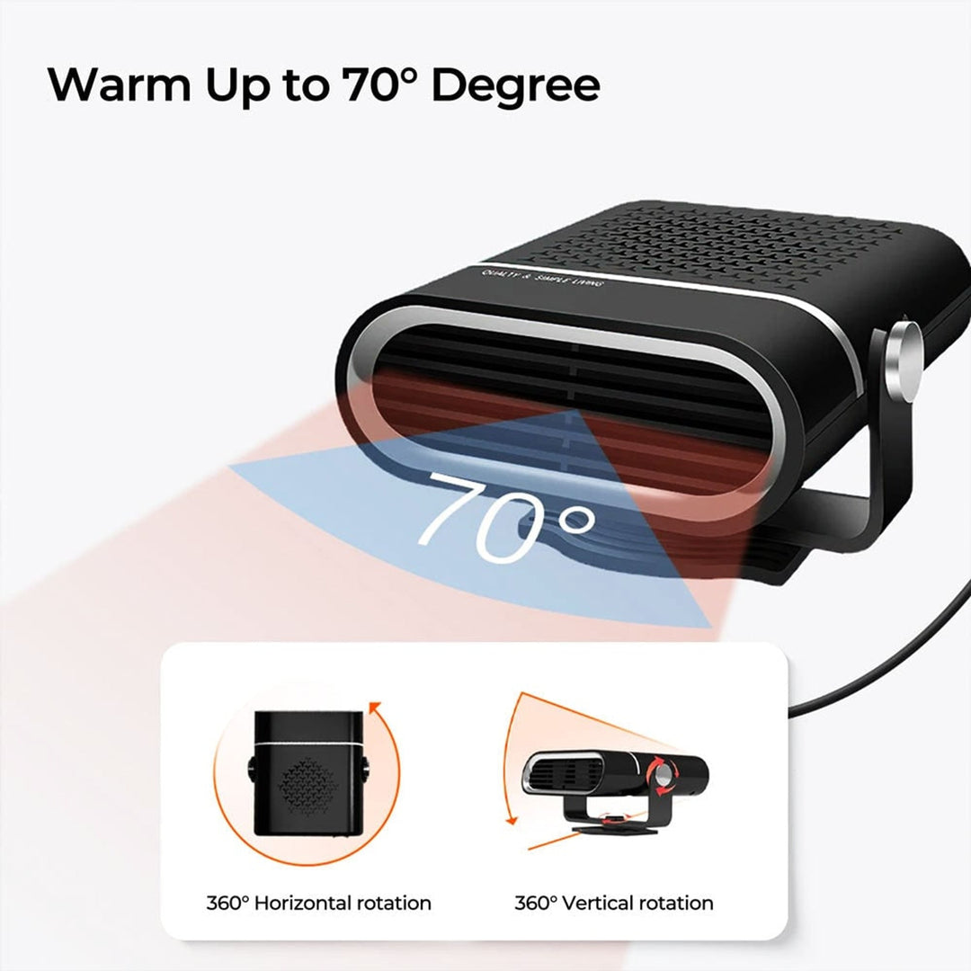 Portable car heater temperature detail