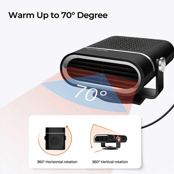 Portable car heater temperature detail