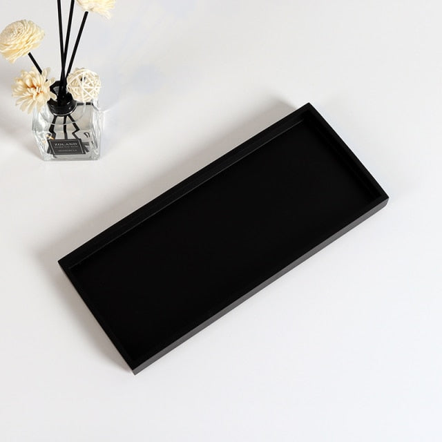 Black Peony Resin Bathroom Set tray
