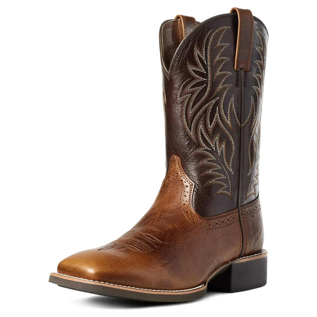 Dark Brown Pull-On Cowboy Boots side view