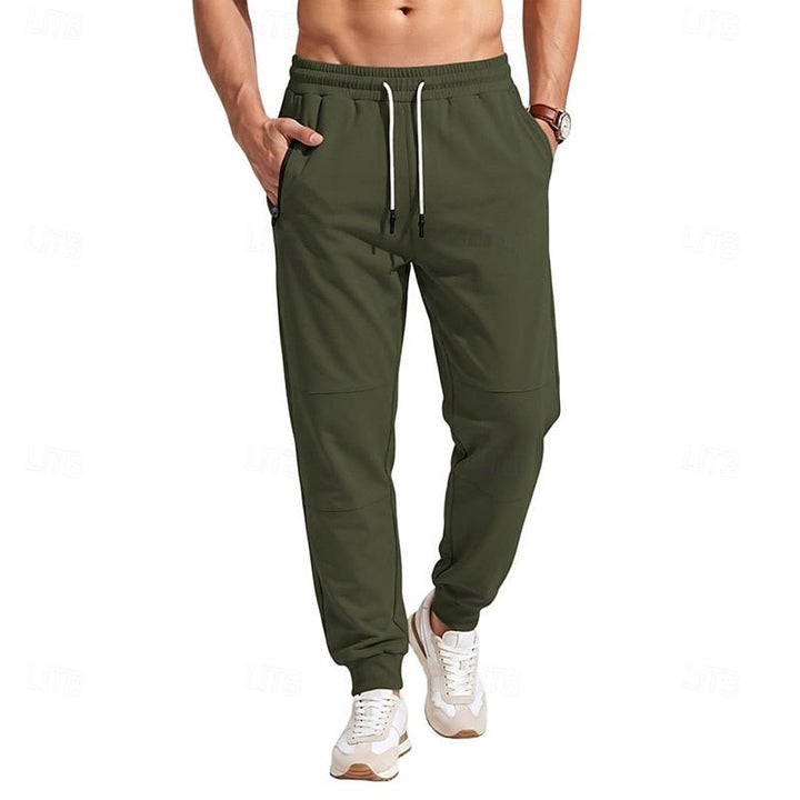 Olive Green Pull-On Joggers front view
