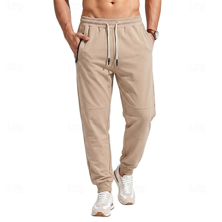 Khaki Pull-On Joggers front view