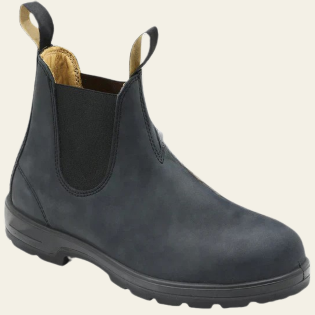 Gray Pull-Tab Chelsea Boots side view
