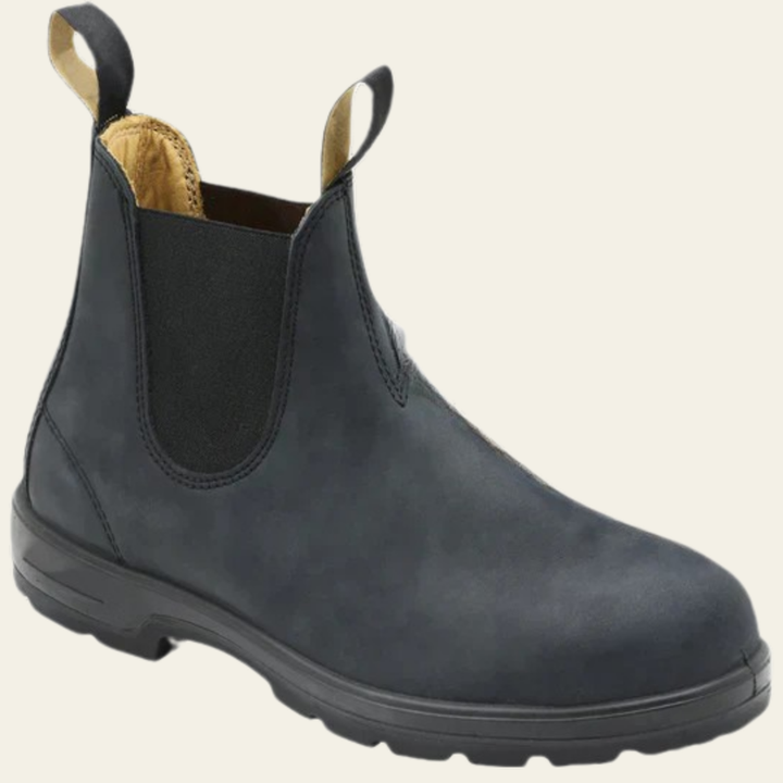 Gray Pull-Tab Chelsea Boots side view