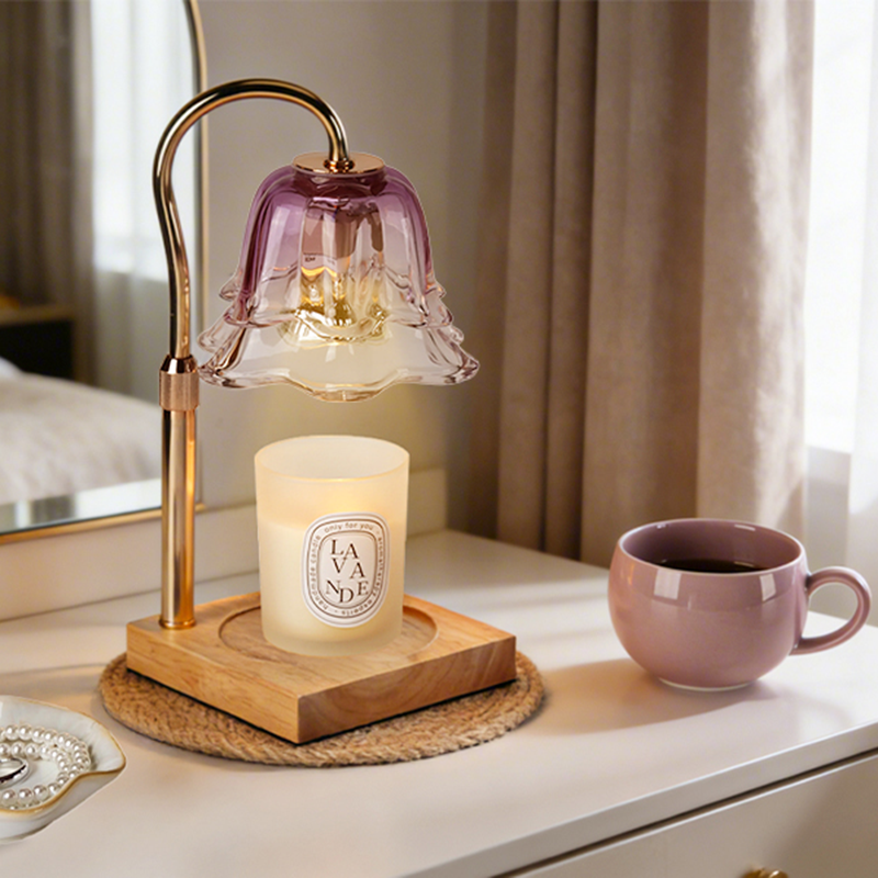 Purple Glass Wax Warmer Lamp front view