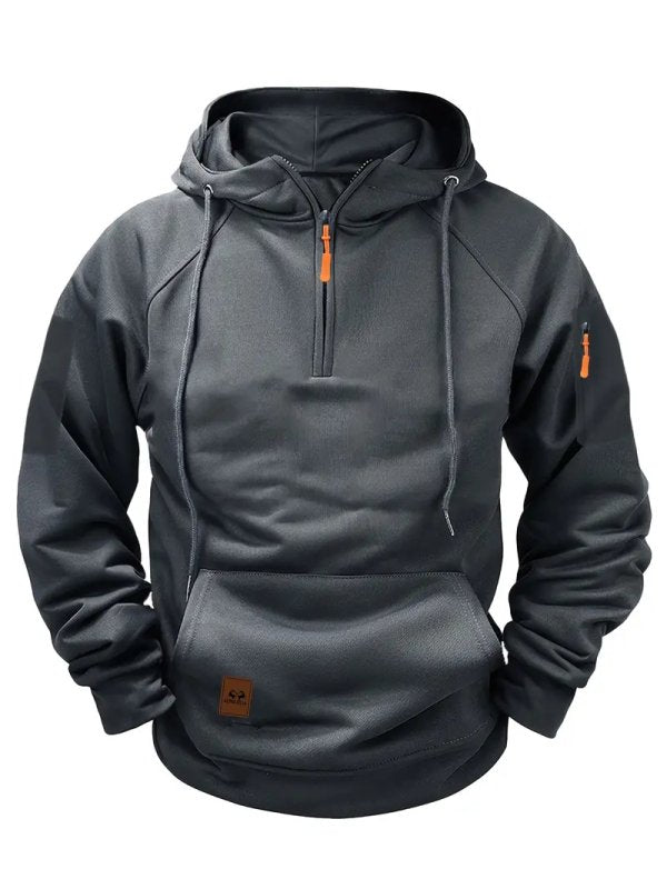 Dark Gray Quarter Zip Pullover Hoodie