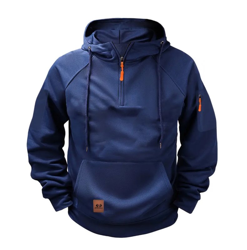 Navy Quarter Zip Pullover Hoodie