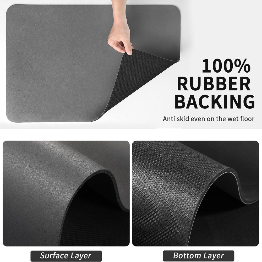Quick-Dry Absorbent Dish Drying Mat rubber backing detail