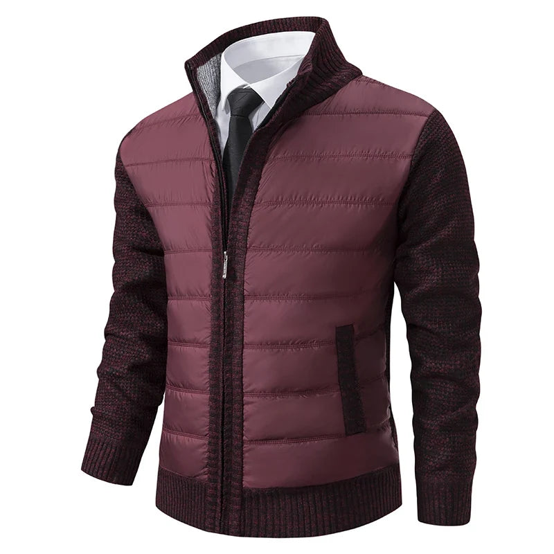 Quilted-Front Knit Cardigan Jacket alternate view 3