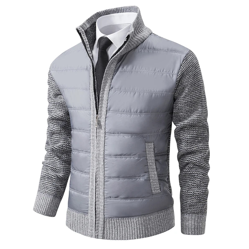 Quilted-Front Knit Cardigan Jacket alternate view 5